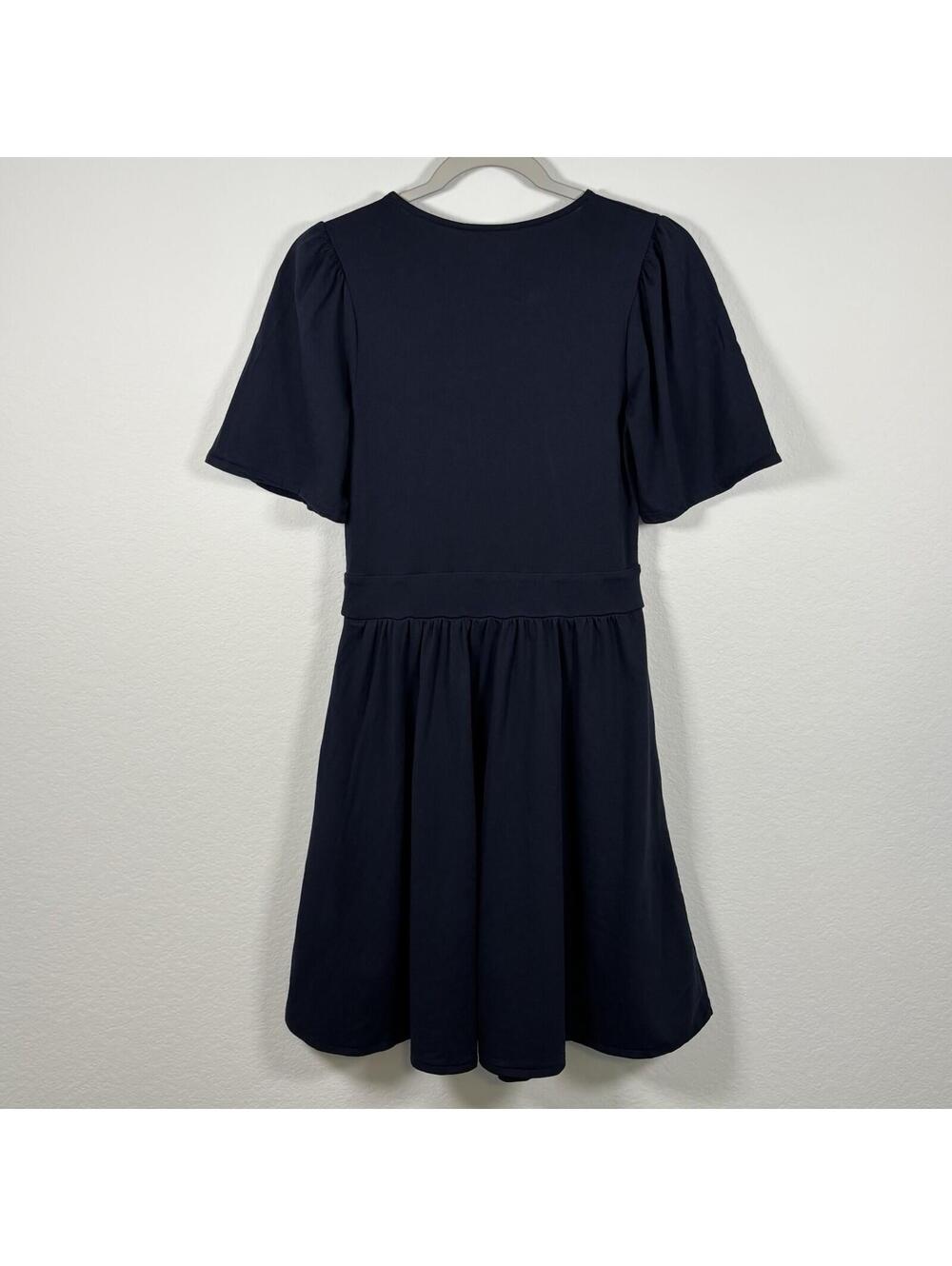 Boden Louisa Cotton Jersey Dress Navy Blue Womens Size 4R Closet Basics EUC - Picture 3 of 6